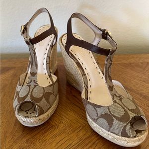 Coach espadrille wedge sandals - NEW and RARE